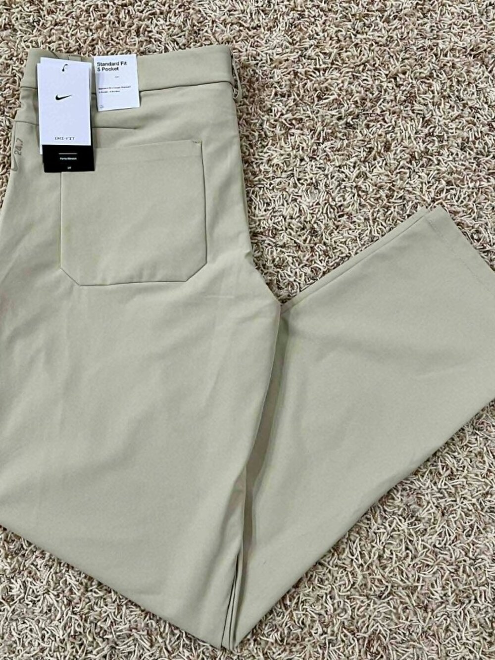 Nike 24.7 PerfectStretch Men's Dri-FIT 5-Pocket Pants Khaki, Size 36x34 (New)